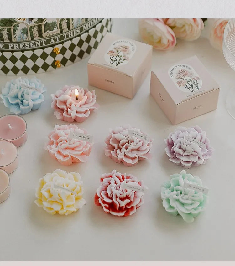 Bougies Artisanales en Forme de Fleurs – Élégance et Nature