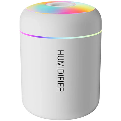 Mini humidificateur blanc d'ambiance avec éclairage LED – Idéal pour la maison ou le bureau